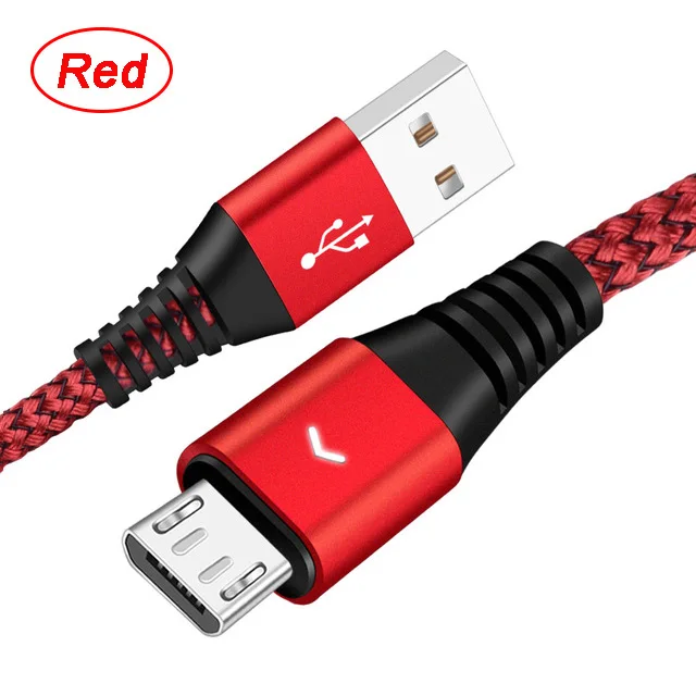 red Светодиодный USB свет Зарядное устройство кабель проводной с микро-usb кабель 2A с эффектом приближения c зарядкой Micro-usb микро Usb Kablo для samsung A10 M10 A6 J4 J6 J7 Nokia 3,1 htc sony - Цвет: red