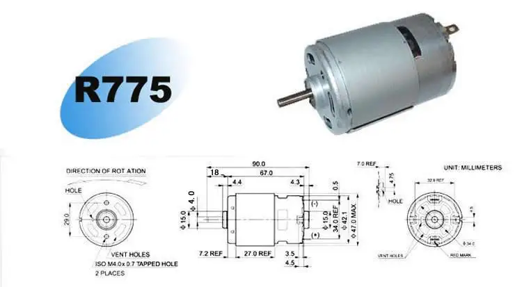 Электрический блендер R775 мотор Миниатюрные станки коляска высокий крутящий момент низкая скорость мотор с редуктором/Электроинструмент DIY