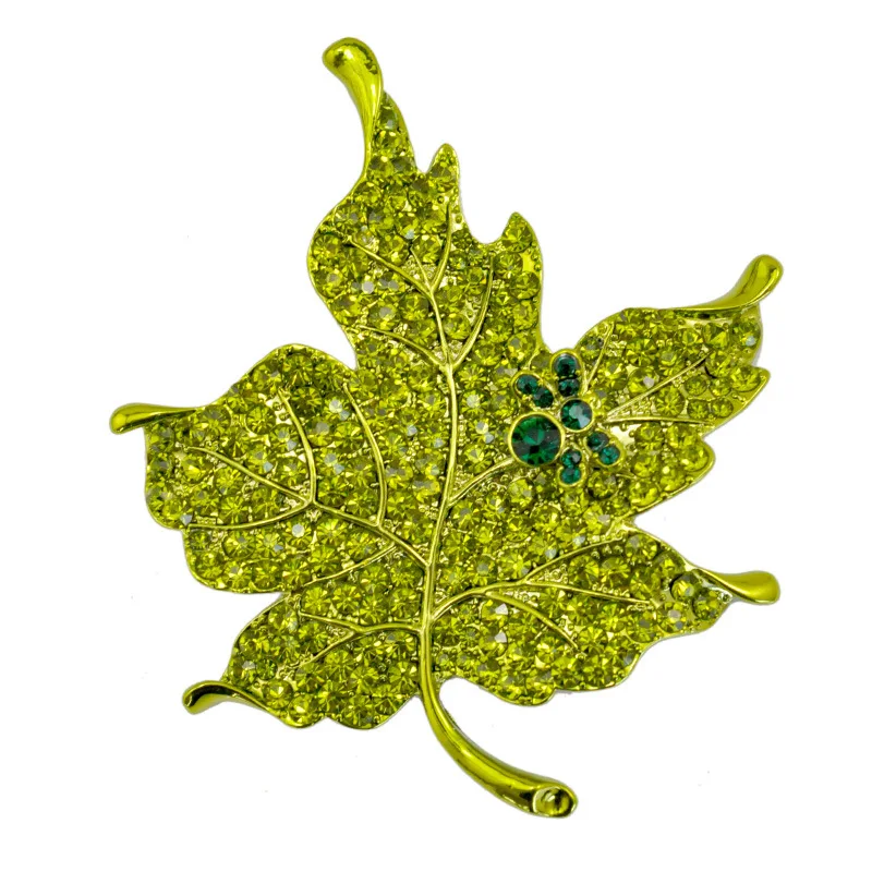 Модная женская брошка DH0003 с кристаллом в виде кленового листа 6 видов цветов|brooch
