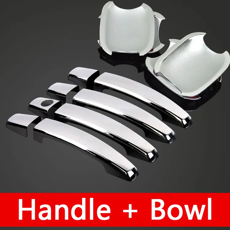 Handle and Bowl Для Citroen C3 Mk2 хромированные ручки крышки набор из 4 шт. 2010- автомобильные аксессуары наклейки для автомобиля Стайлинг 2011 2013 VT VTR - Цвет: Handle and Bowl
