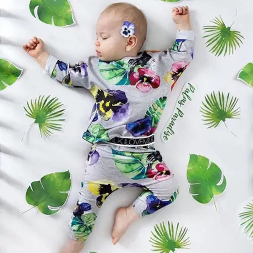 2018 осенние модные топы с длинными рукавами и цветочным рисунком для маленьких