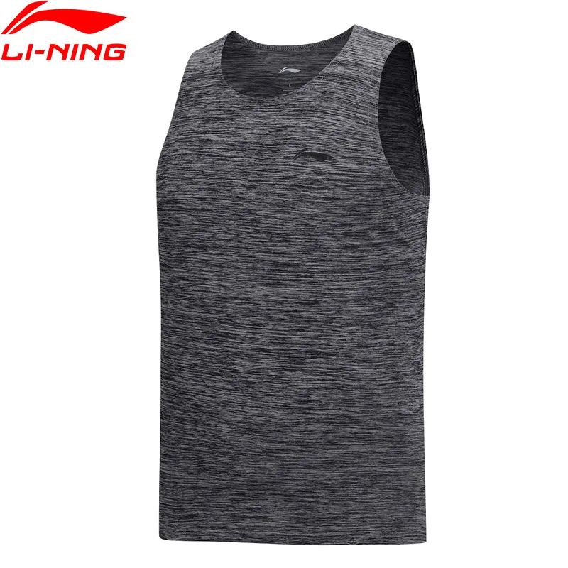 Li Ning мужской жилет для бега 100% полиэстер без рукавов Приталенная футболка с