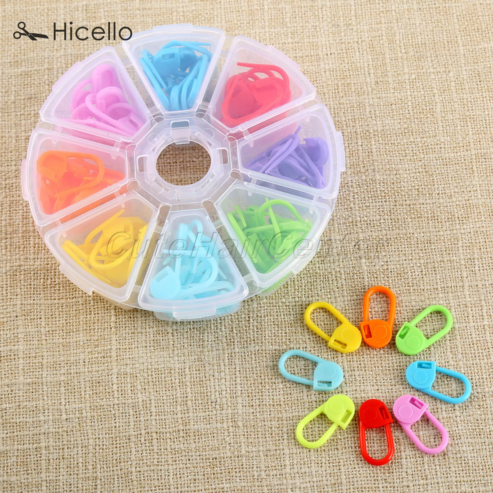 120pcs/104pcs Knitting Crochet Mixed color Plastic Locking Stitch Markers Holder Mini Case Accessories Hicello | Дом и сад