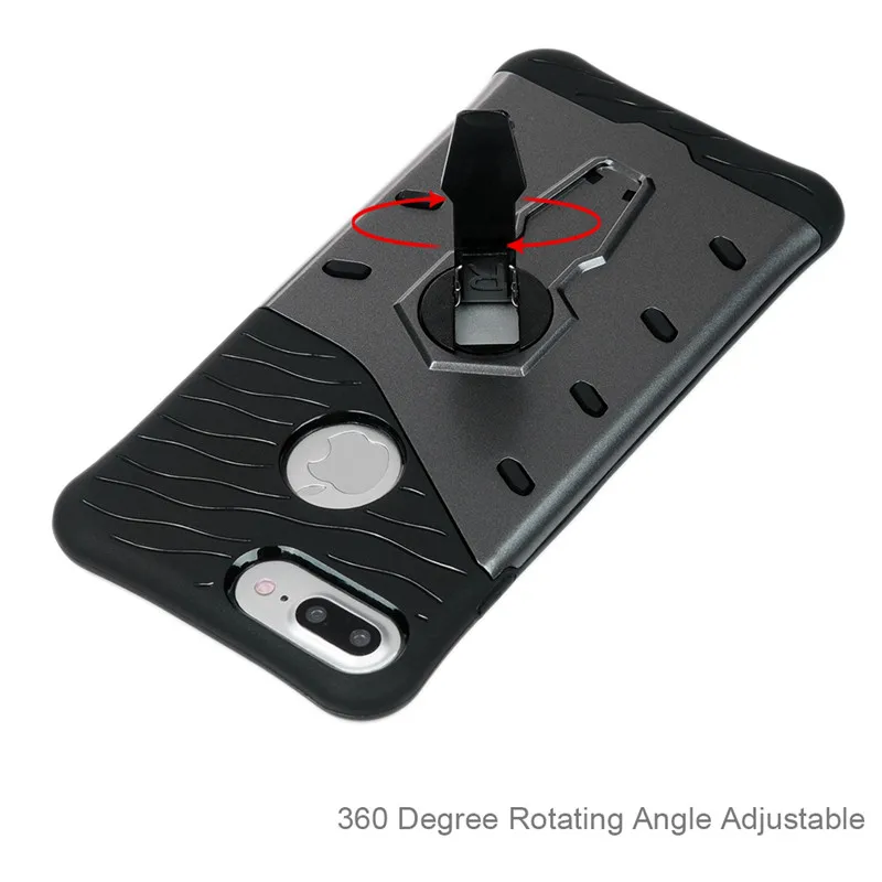 Роскошный чехол для iPhone 7 Plus Kickstand TPU + PC Гибридный резиновый защитный Plus|case for