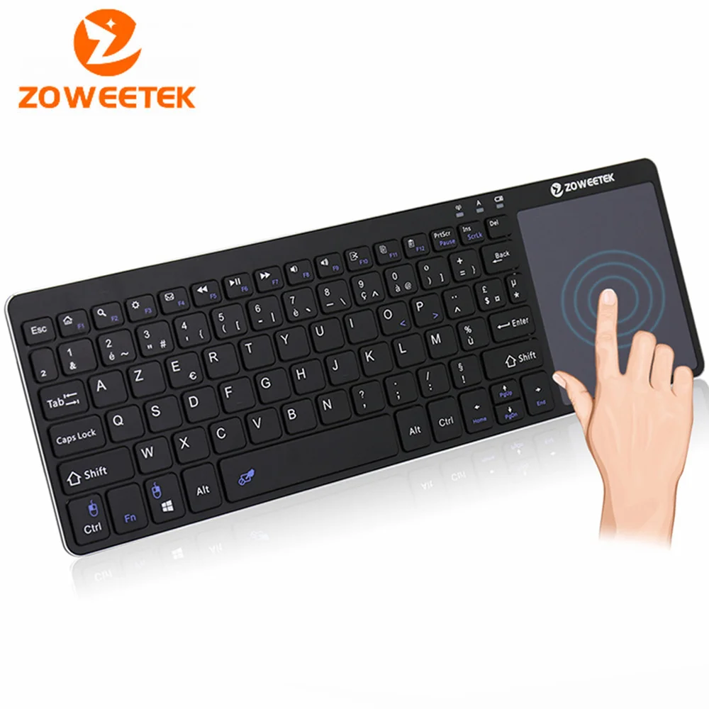 Оригинальный Zoweetek K12-1 Мини Беспроводная Французская клавиатура 2 4G с тачпадом