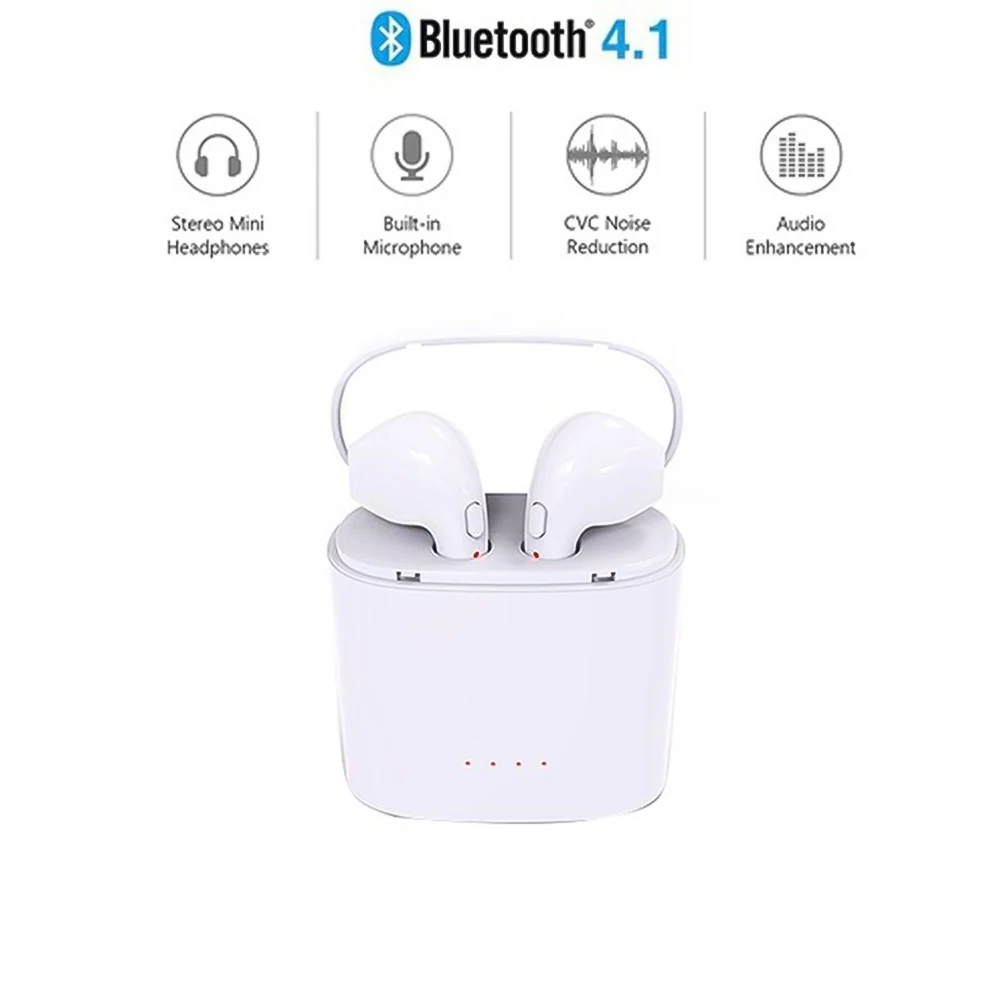 I7s мини-наушник bluetooth TWS Беспроводная гарнитура стерео наушники спортивные наушники музыкальный наушник с микрофоном зарядная коробка для телефона
