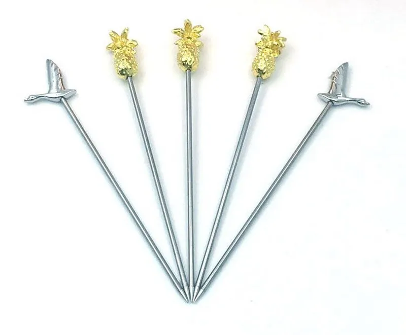 Игла для коктейлей из нержавеющей стали мартини ананаса оливы оливок подписи