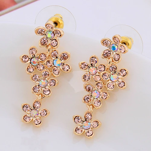 Free shipping fashion earrings 2014 gold plated imitation diamond stud for women gift ear cuff bijoux | Украшения и аксессуары