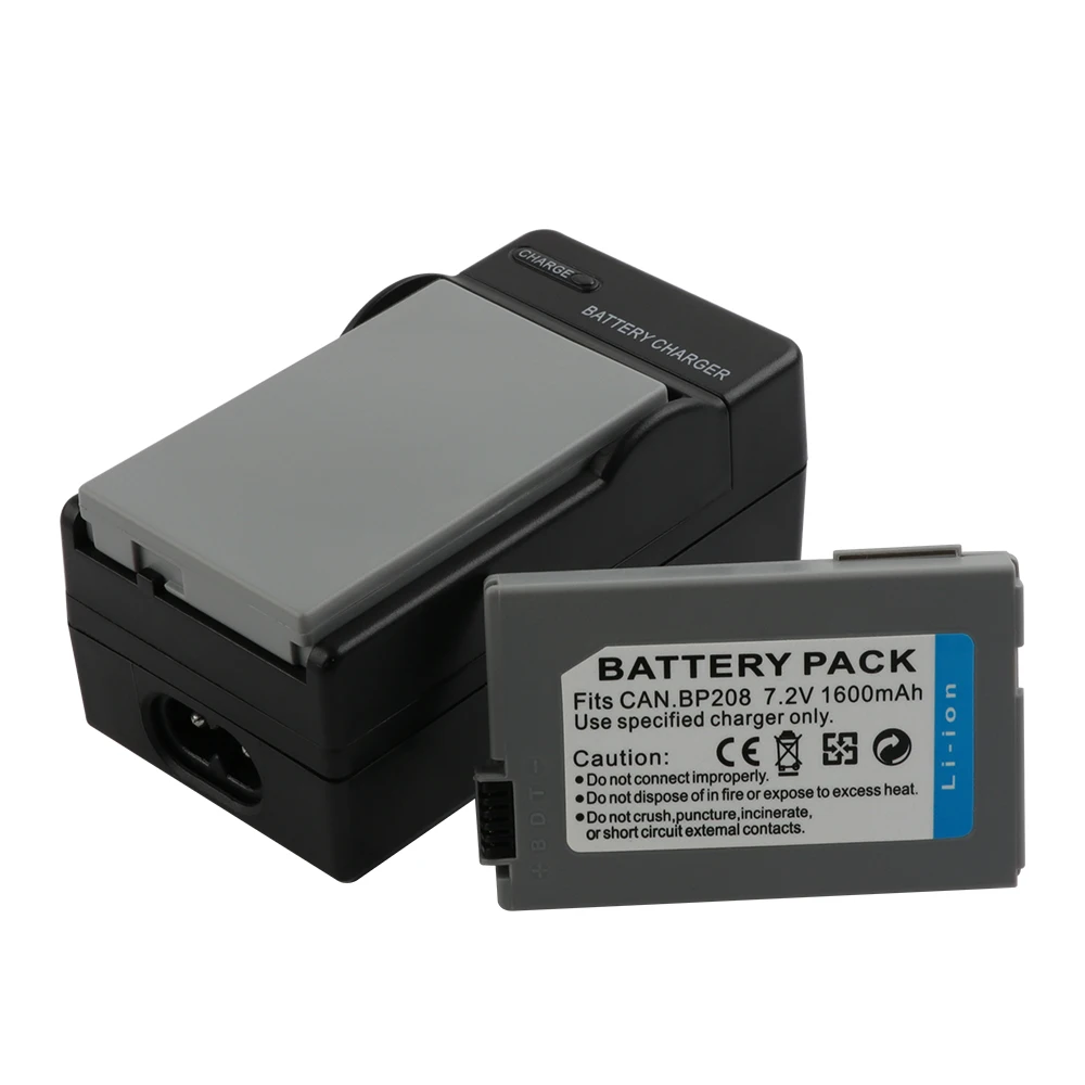 2x BP-208 BP 208 Камера Батарея+ быстрая Зарядное устройство для Canon DC10 DC19 DC20 DC21 DC22 DC40 DC50 DC51 DC95 DC100 DC200 DC201 DC210