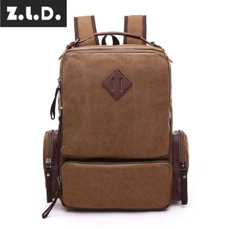 Z.L.D. Модные холщовые рюкзаки для мужчин и женщин школьные ранцы подростков
