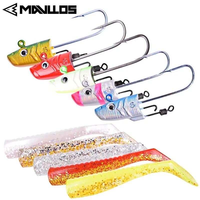 Mavllos 18g/25g/35g/45 г Пуэр чай (Lead Jig Head приманки металлический крюк черный блесна для