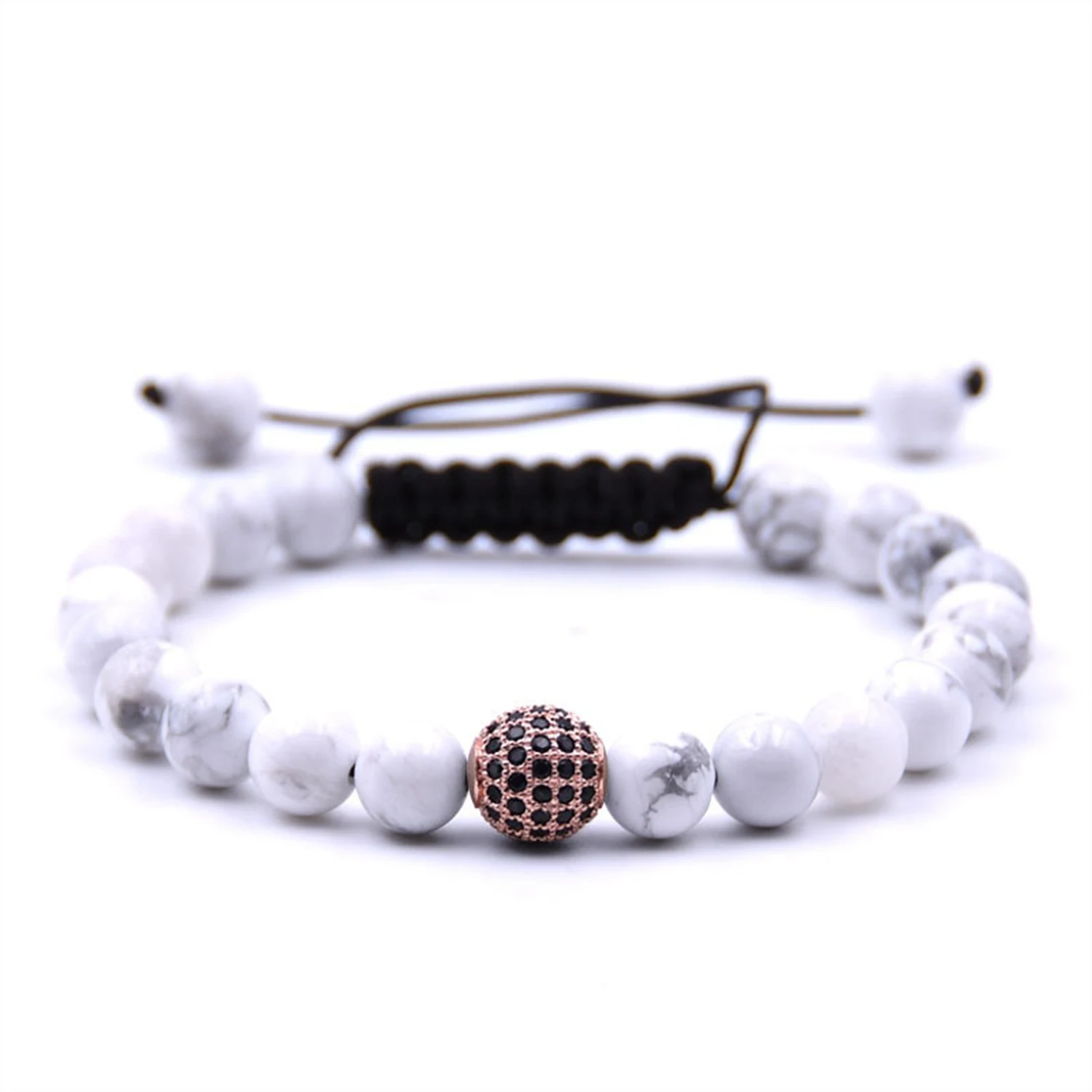 Черный натуральный камень кристалл браслет из металлических бусин горный