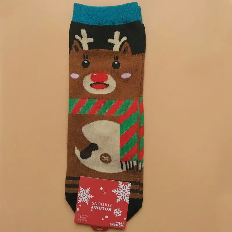 Men's Women's Santa Claus Cotton Socks Christmas Style Short Design Dress HE | Женская одежда