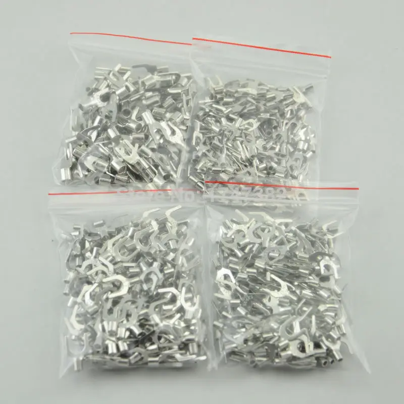 

200PCS SNB1.25-3 Furcate naked terminal Non-insulated fork terminal connector
