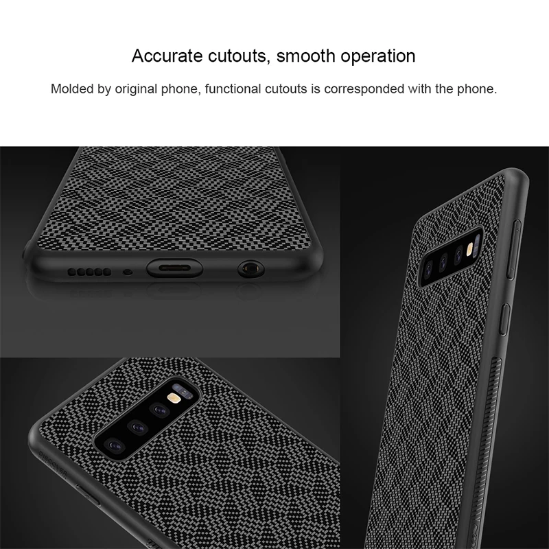 

Nillkin Synthetic fiber Carbon PP Plastic Back Cover for Samsung Galaxy S10 Case 5.8'' thin for Galaxy S10 Plus / S10e case 6.1