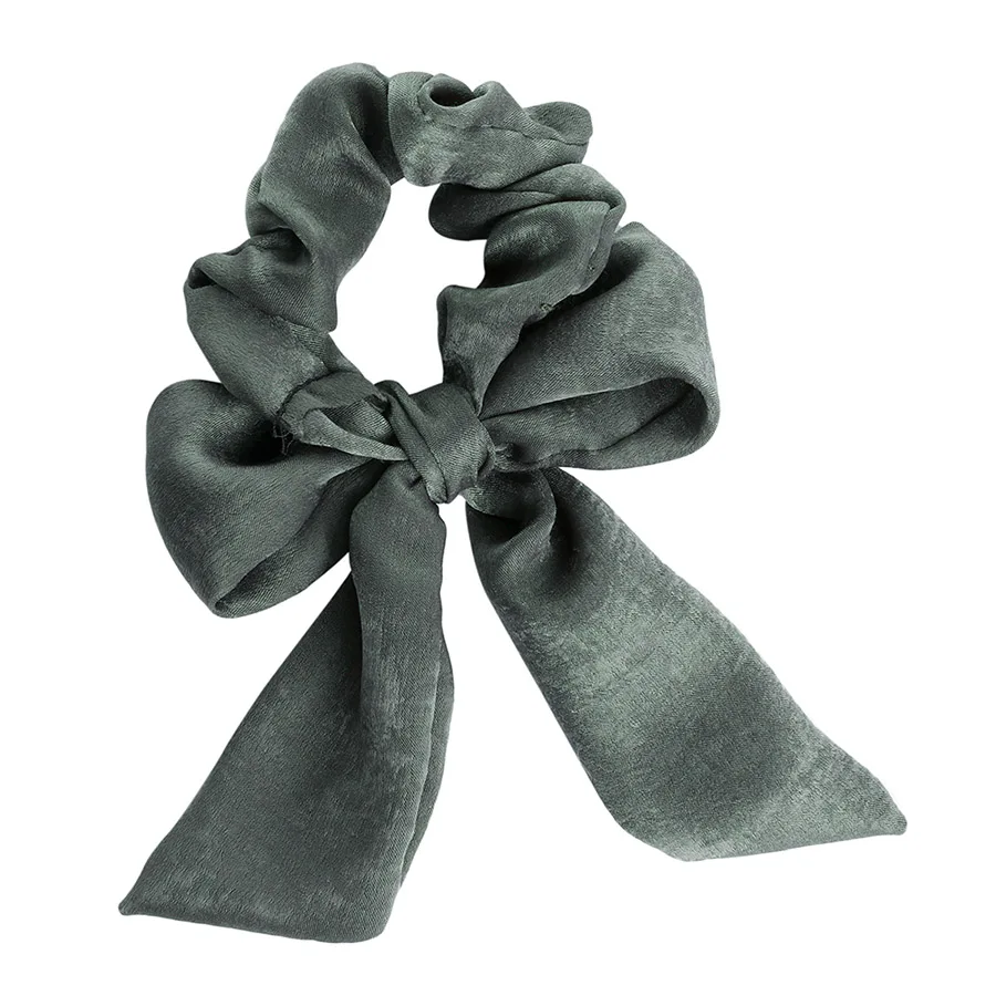 Satin Army Green Haimeikang милые бархатные резинки для волос с бантом для девочек, эластичные резинки для волос для женщин, галстуки-бабочки, держатель для конского хвоста, аксессуары - Цвет: Satin Army Green
