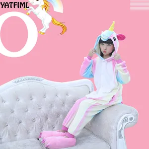YATFIML 2017, осенне-зимняя теплая фланелевая одежда для сна, милая пижама в виде единорога, пижама для мальчиков и девочек, домашняя одежда, коралловые пальто