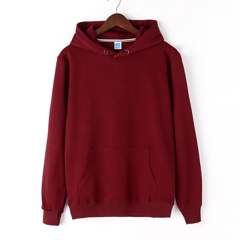 Tsingyi, осень, 4XL, одноцветные брендовые толстовки с капюшоном, Мужская Уличная одежда с круглым вырезом и длинным рукавом, Повседневная Толстовка в стиле хип-хоп, мужская толстовка с капюшоном - Цвет: Бургундия
