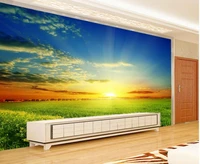 decoration wallpaper for 3d home sun tv backdrop green grassland scenery photo wall murals wallpaper