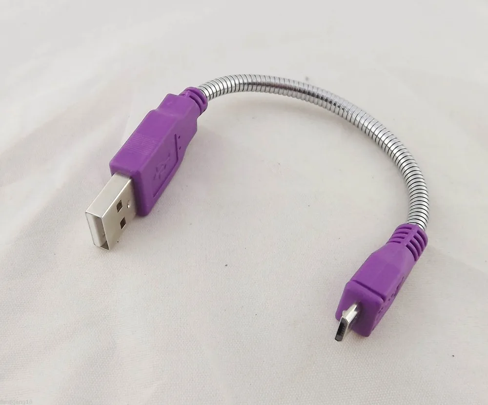 1 шт. USB 2,0 A штекер для USB Micro 5 Pin штекер удлинитель гибкий металлический кабель-стойка 15 см