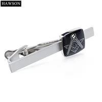 skinny tie clip with free mason pattern hawson brand necktie bar pin for mens
