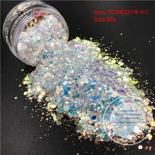 TCR6321R-H1 200g TCT-052, Рождественская, Снежная серия, 12 видов, белый цвет, глайтер, блестки для украшения ногтей, краска для тела, сделай сам, украшение - Цвет: TCR6321R-H1 200g
