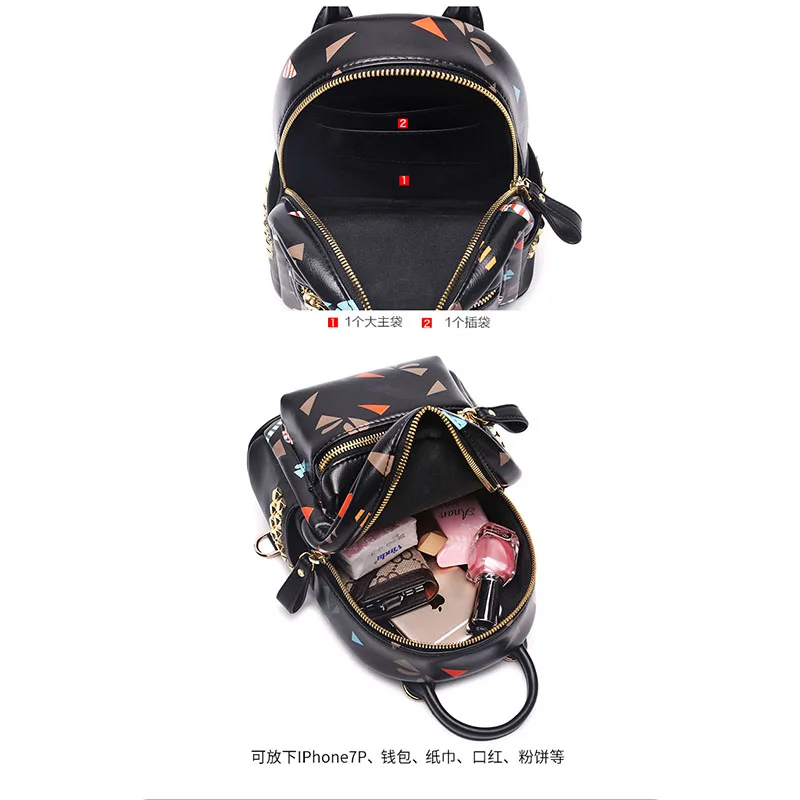 Миниатюрный Модный женский рюкзак в Корейском стиле улззанг милый с узором