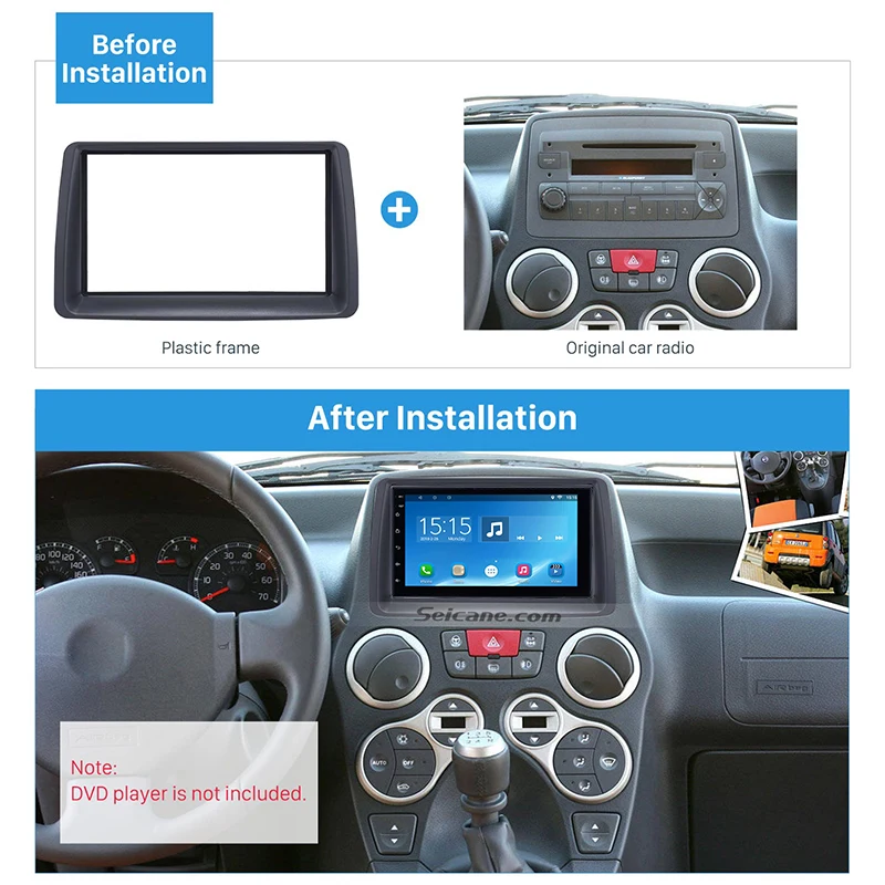 Seicane Delicate Double Din Автомобильная Радио панель для 2003-2012 FIAT PANDA автомобильный Стайлинг автостерео адаптер рамка панель