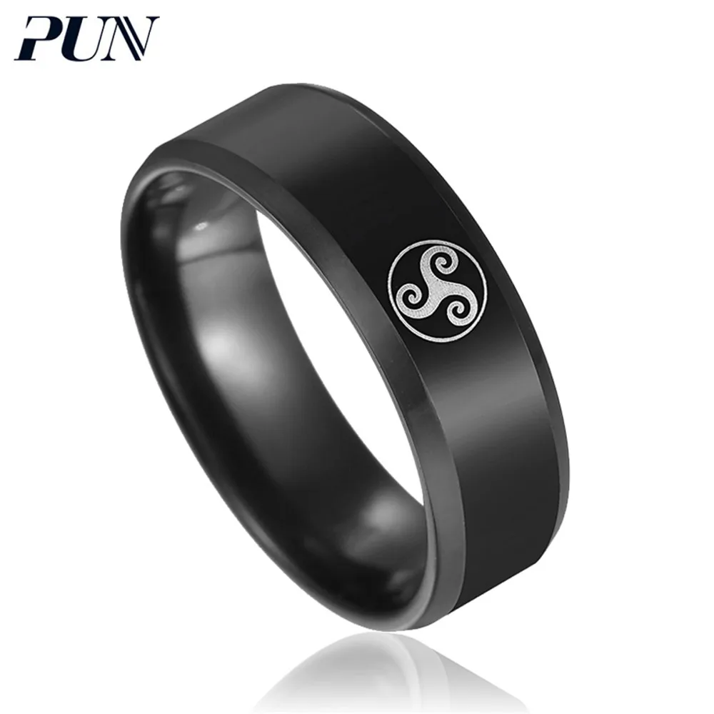 PUN 2018 панк вольфрамовое винтажное мужское кольцо на палец черные кольца из