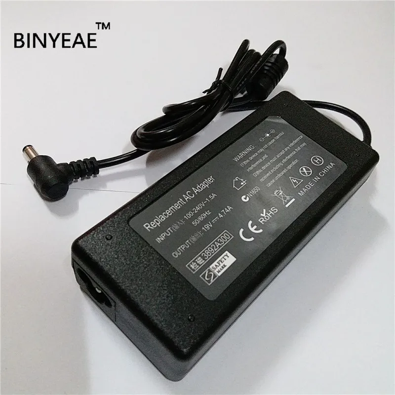 19V 4.74A 90W адаптер переменного тока зарядное устройство для TOSHIBA Satellite M205 A500 L500 L550