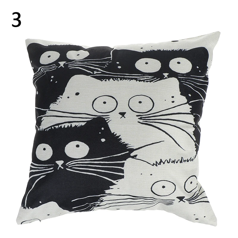 Винтажная белая и черная хлопковая подушка для кошек собак дивана на талии