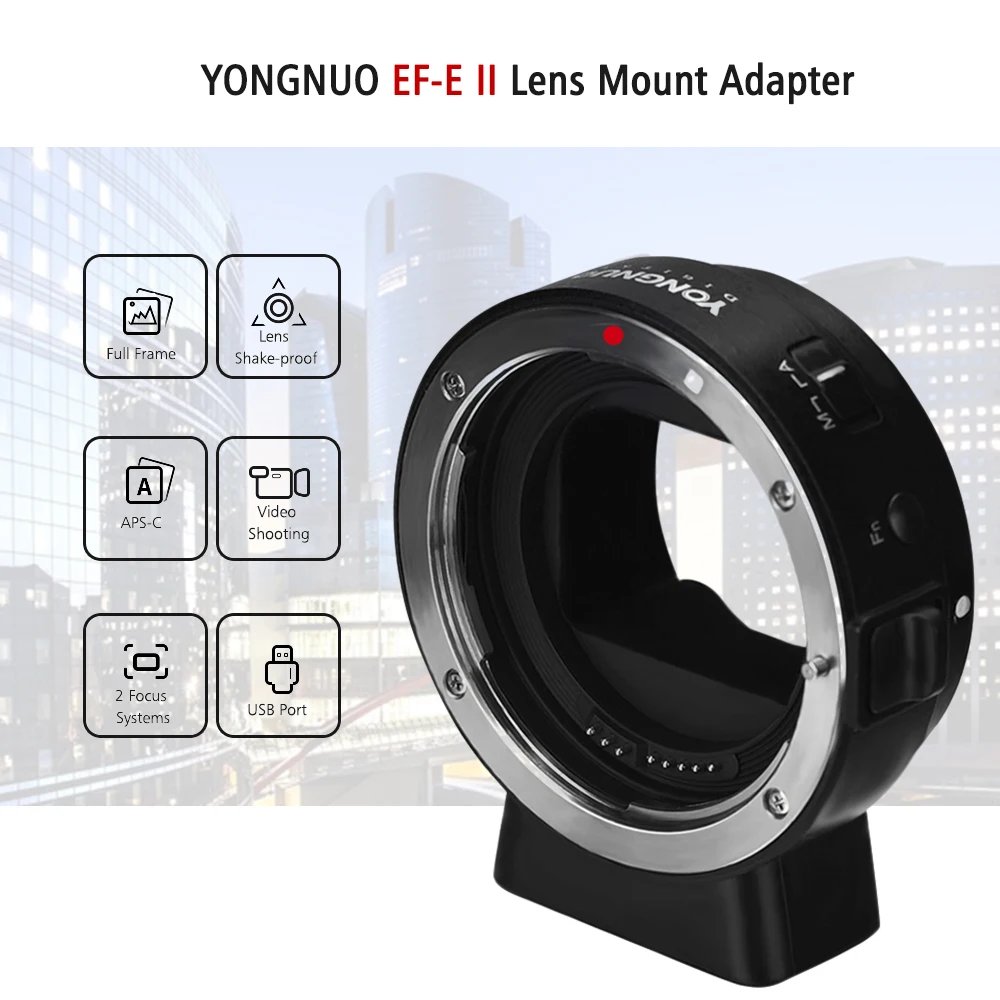 Кольцо-адаптер YONGNUO Φ II для объектива Sony E-Mount Camera a6300 a6000 A7MII A7 металлический