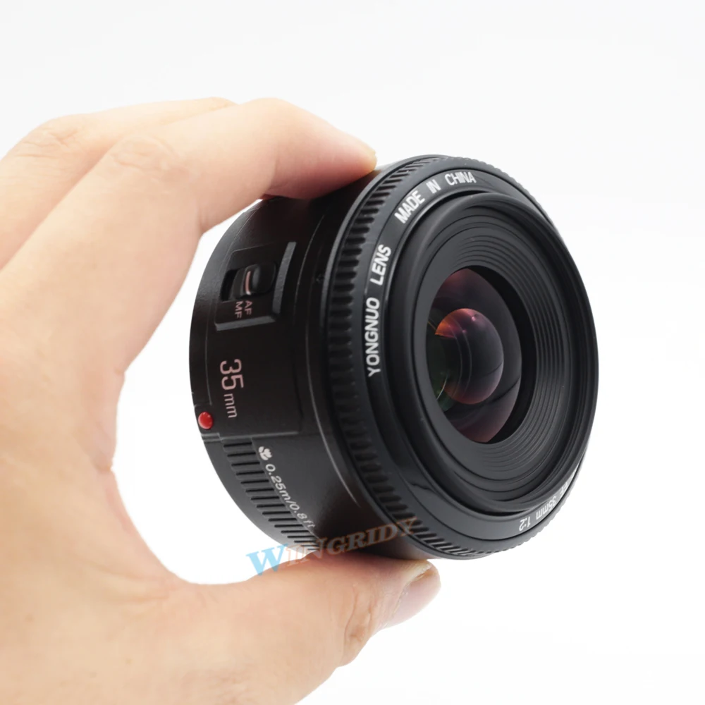 YONGNUO YN 35 мм F2 объектив камеры для Nikon Canon EOS YN35MM объективы AF MF широкоугольный 600D 60D 5DII