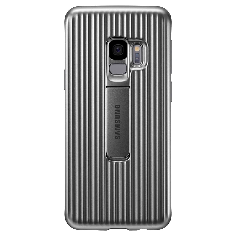 Серебристый Для samsung Galaxy S9 защитный чехол откидного чехла чехол для телефона 360 Прочный чехол с принтом samsung S9 плюс Чехол - Цвет: Серебристый