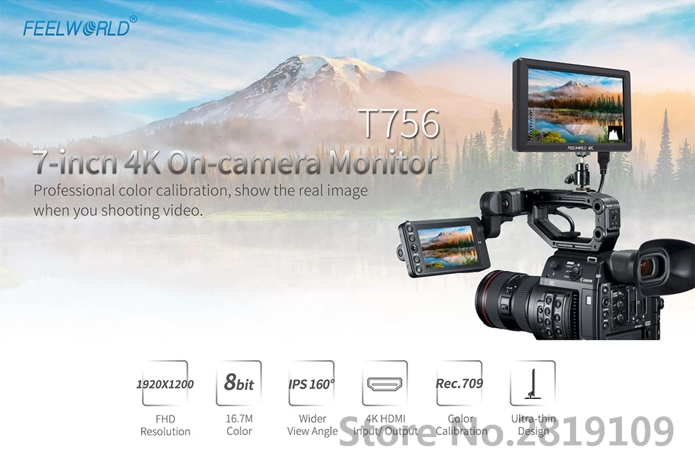 Feelworld ST-T756 4K Камера Внешний Дисплей HDMI HD монитор Видео TFT поле " дюймов DSLR lcd vs BESTVIEW S7 shootout 1920*1200
