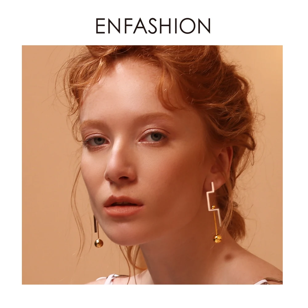 Enfashion геометрические серьги-капли для женщин контрастного цвета из нержавеющей стали длинные висячие серьги ювелирные изделия Oorbellen EB1025