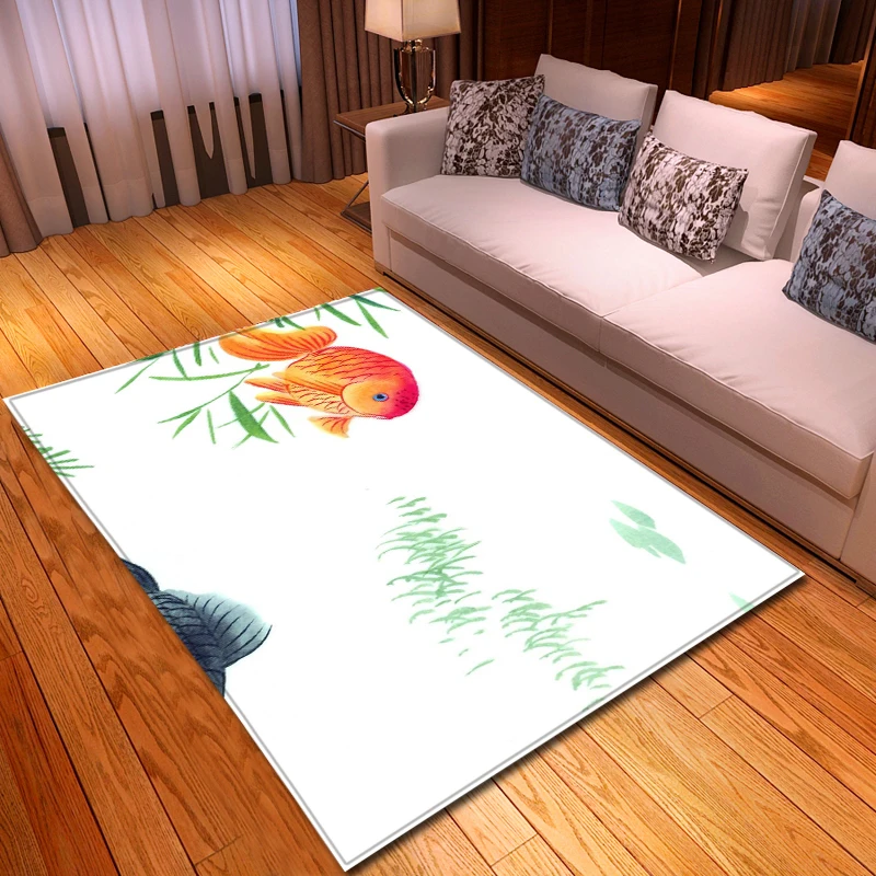 Скандинавские 3D ковры с рыбами Мультяшные животные для спальни детские игровые
