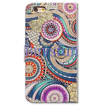 Bcov Марка Мультфильм Мандала Цветок Кожаный Бумажник Чехол Для iPhone 5C 100023060|leather