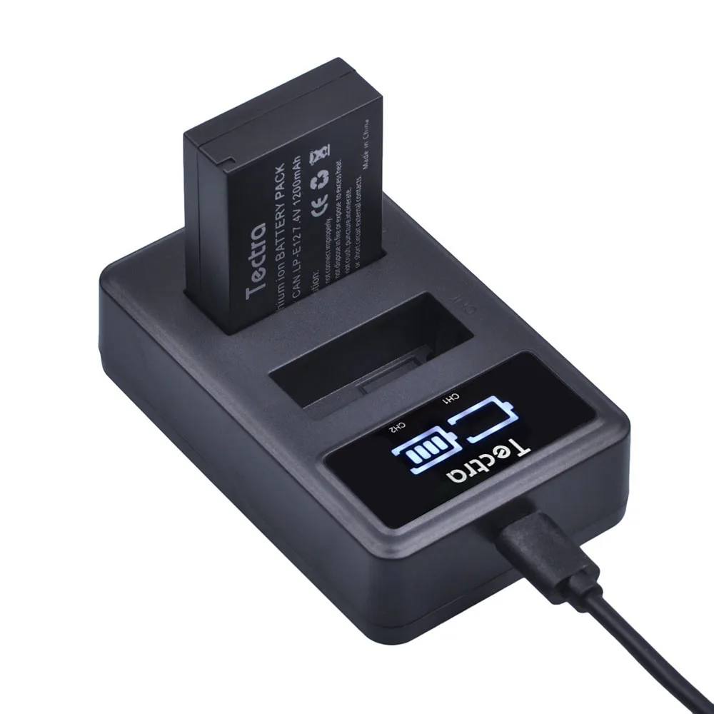 4 упаковки LP-E12 LP E12 Li-Ion bateria + LED дисплей USB двойное зарядное устройство для Canon M 100D
