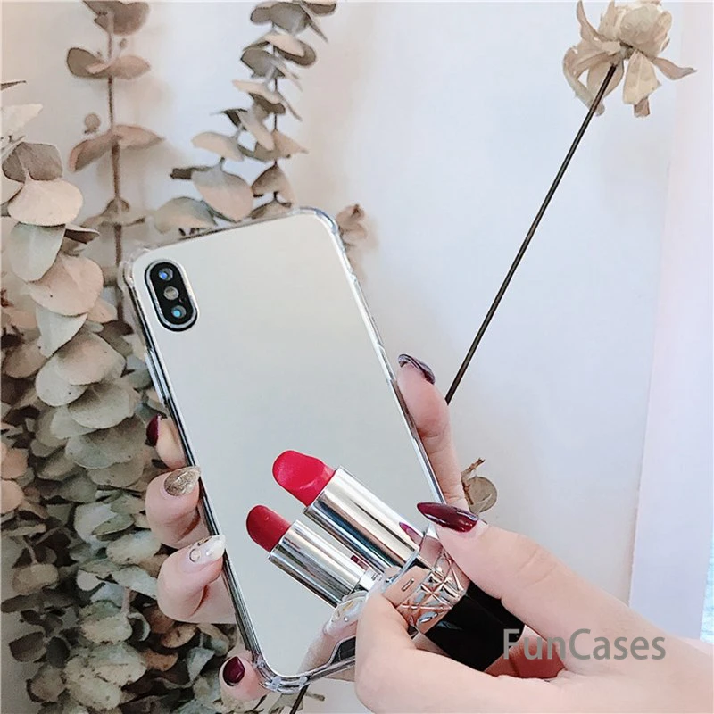 Зеркальный чехол для телефона iphone 7 8 6s 6 plus X XR XS Max милый мягкий ТПУ противоударный