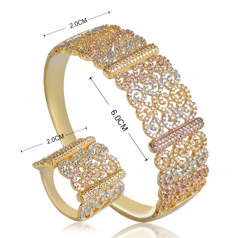 MECHOSEN роскошный супер блестящий кубический цирконий браслет с отверстиями набор