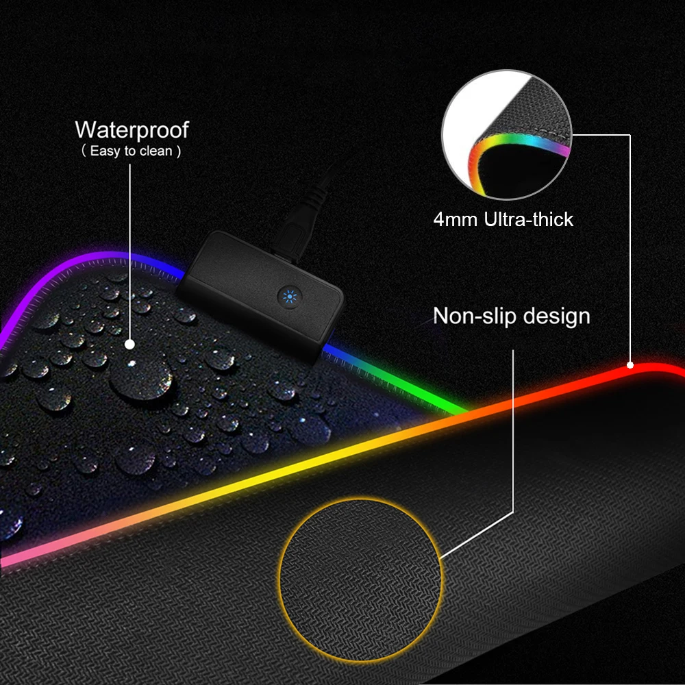 RedThunder RGB игровой Мышь Колодки Обновить 80X30 см Большой светящийся Расширенный Мышь Pad Gaming Keyboard pad Коврик не-скольжения резиновая основа