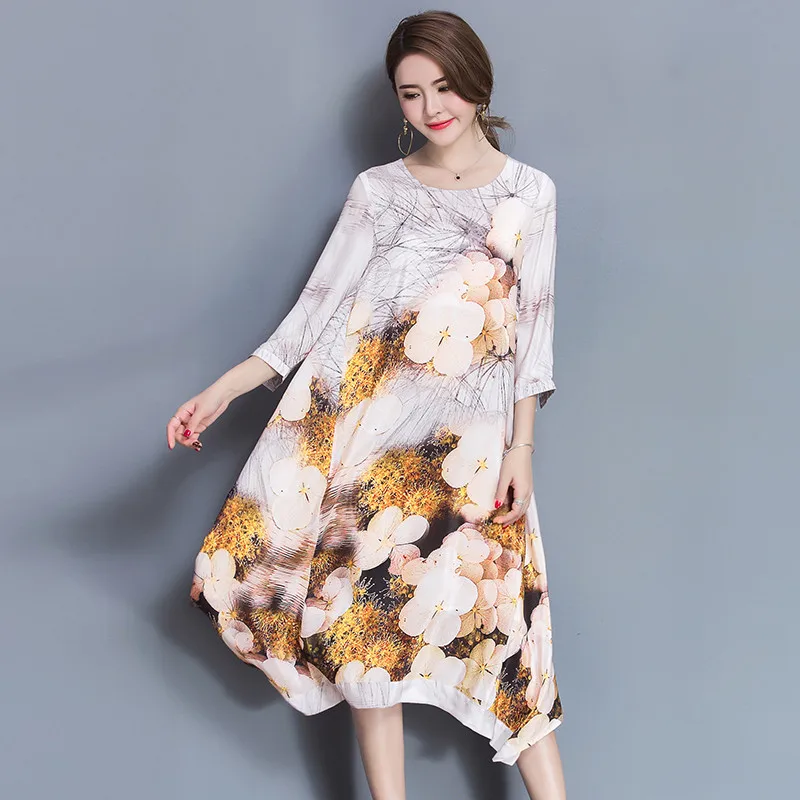 Женское шифоновое шелковое платье элегантное белое винтажное в стиле ретро