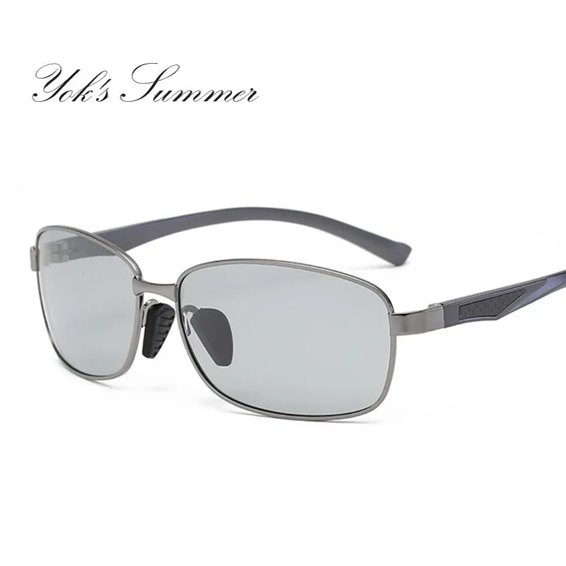 C3 Gray Photochromic Винтаж Для Мужчин's фотохромные поляризационные солнцезащитные очки для женщин тенденция бренд обесцвечивание очки, подходят для вождения, солнцезащитные очки Прямоугольные рамки солнцезащитные очки H1171 - Цвет линз: C3 Gray Photochromic