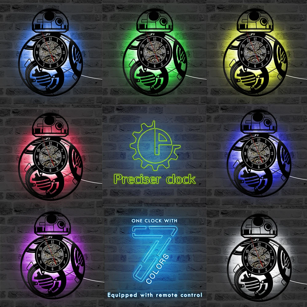 Красивые настенные часы с CD записью светодиодный винтажные виниловые Звездных