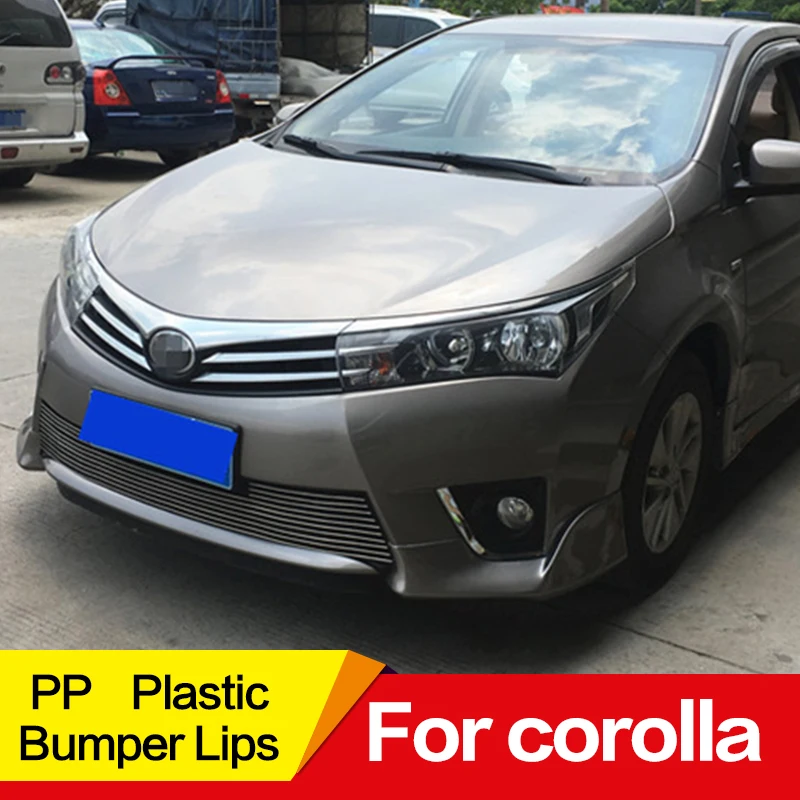 2 шт для Toyota corolla бампер губы год PP пластиковый комплект кузова бампер губы спойлер Спорт