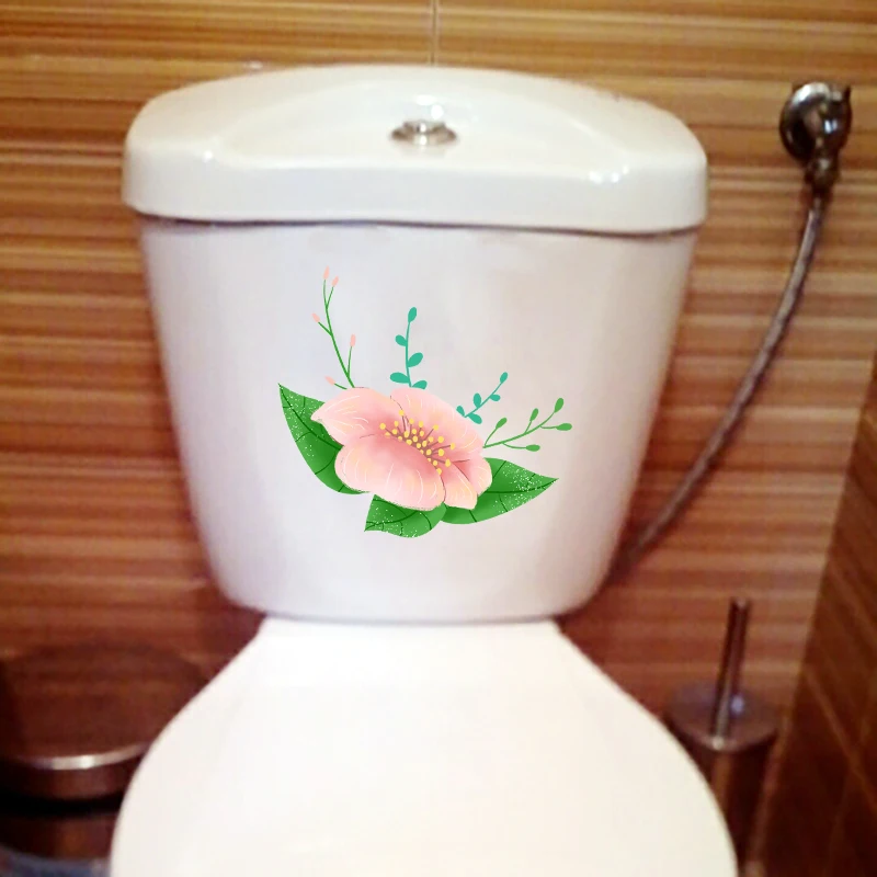 YOJA 21.8X20.2CM Simple Pink Cherry Blossom Living Room Wall Sticker Home Toilet WC Decor T1-1700 | Дом и сад