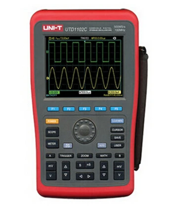 UNI T UTD1102C Ручной цифровой осциллограф для хранения 2 канала/полоса пропускания 100