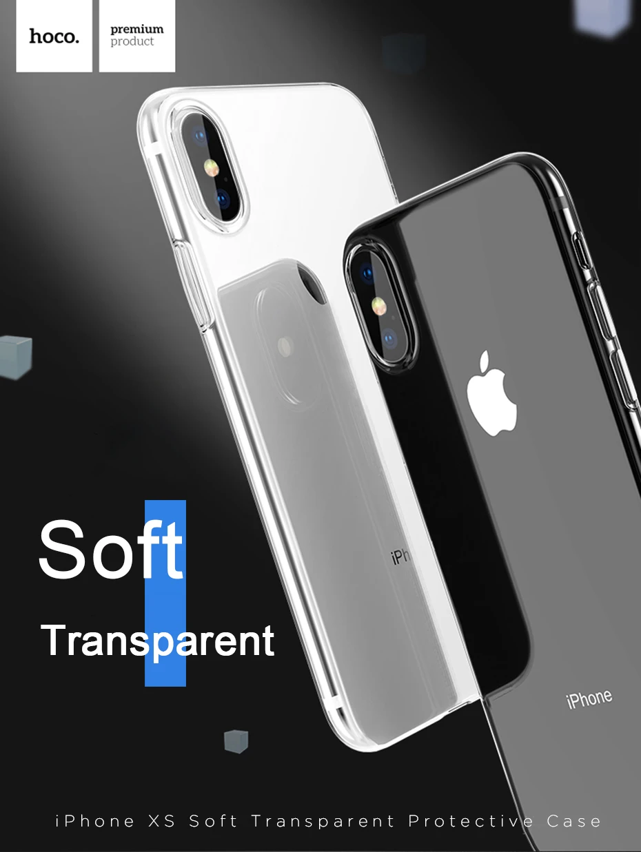 HOCO защитный чехол для iPhone X Мягкий ТПУ Прозрачный Полное заднее покрытие для Apple iPhone XS Чехлы для MAX XR противоударный против царапин