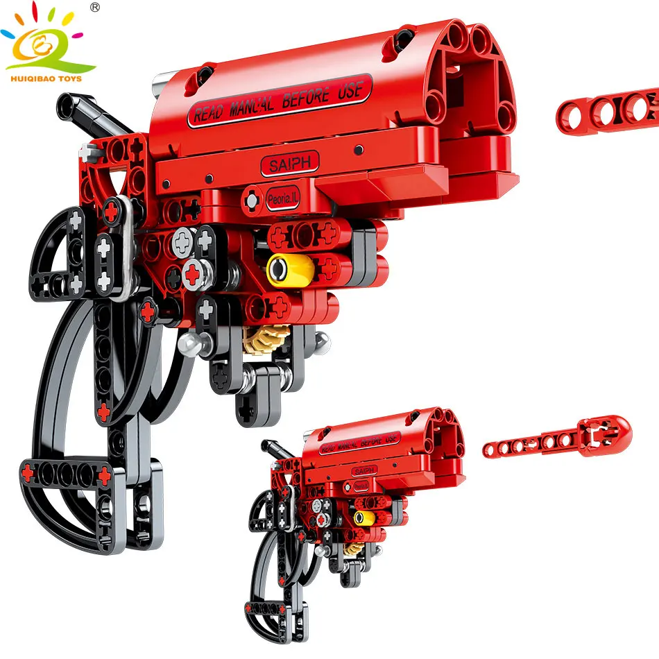 HUIQIBAO игрушки 4 шт./лот военная техника Эмиссионный пистолет строительные блоки